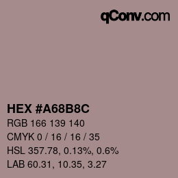 Color code: HEX #A68B8C | qconv.com