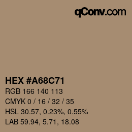 Color code: HEX #A68C71 | qconv.com