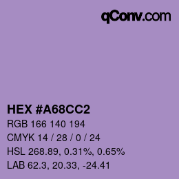 Color code: HEX #A68CC2 | qconv.com