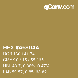 颜色代码: HEX #A68D4A | qconv.com