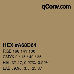 Color code: HEX #A68D64 | qconv.com