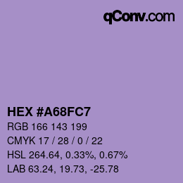 Color code: HEX #A68FC7 | qconv.com