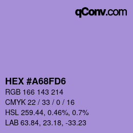 Color code: HEX #A68FD6 | qconv.com