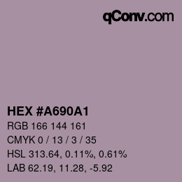 カラーコード: HEX #A690A1 | qconv.com