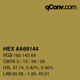 Color code: HEX #A69144 | qconv.com
