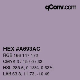 Farbcode: HEX #A693AC | qconv.com