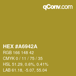 Color code: HEX #A6942A | qconv.com