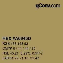 カラーコード: HEX #A6945D | qconv.com