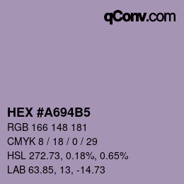 カラーコード: HEX #A694B5 | qconv.com
