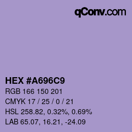 カラーコード: HEX #A696C9 | qconv.com