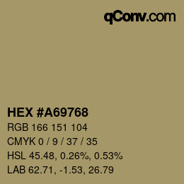 Color code: HEX #A69768 | qconv.com