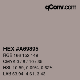 Color code: HEX #A69895 | qconv.com