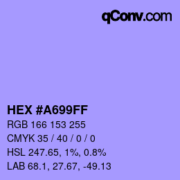 颜色代码: HEX #A699FF | qconv.com