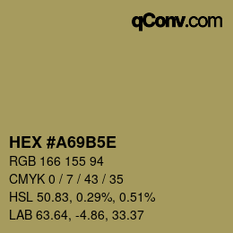 Farbcode: HEX #A69B5E | qconv.com