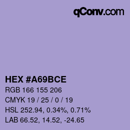 Color code: HEX #A69BCE | qconv.com