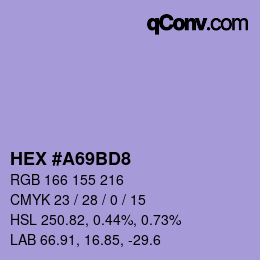 Color code: HEX #A69BD8 | qconv.com