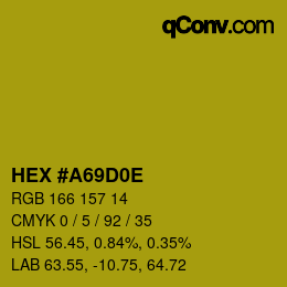Color code: HEX #A69D0E | qconv.com