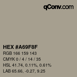 Código de color: HEX #A69F8F | qconv.com