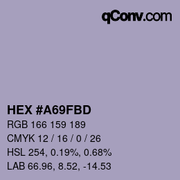 カラーコード: HEX #A69FBD | qconv.com