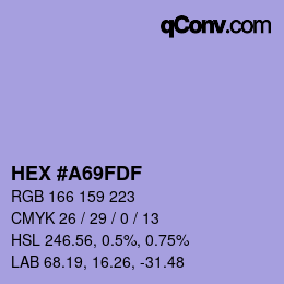 Farbcode: HEX #A69FDF | qconv.com