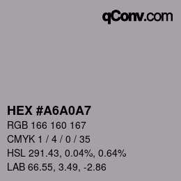 颜色代码: HEX #A6A0A7 | qconv.com