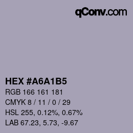 颜色代码: HEX #A6A1B5 | qconv.com