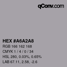 Color code: HEX #A6A2A8 | qconv.com