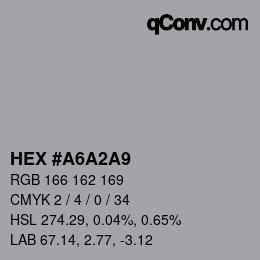 カラーコード: HEX #A6A2A9 | qconv.com