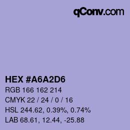 カラーコード: HEX #A6A2D6 | qconv.com