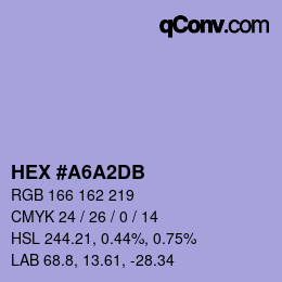 カラーコード: HEX #A6A2DB | qconv.com
