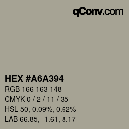 Color code: HEX #A6A394 | qconv.com