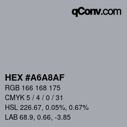 Color code: HEX #A6A8AF | qconv.com