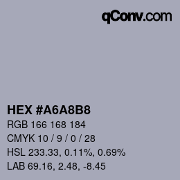 カラーコード: HEX #A6A8B8 | qconv.com