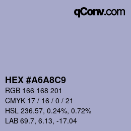 カラーコード: HEX #A6A8C9 | qconv.com