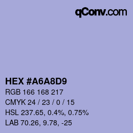 Color code: HEX #A6A8D9 | qconv.com