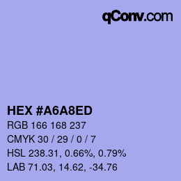 颜色代码: HEX #A6A8ED | qconv.com