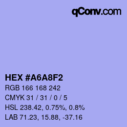 颜色代码: HEX #A6A8F2 | qconv.com