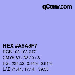 カラーコード: HEX #A6A8F7 | qconv.com