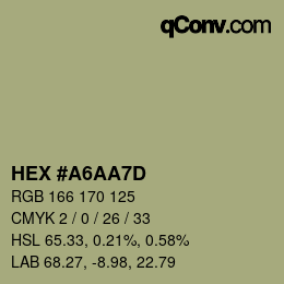 カラーコード: HEX #A6AA7D | qconv.com