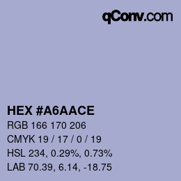 カラーコード: HEX #A6AACE | qconv.com