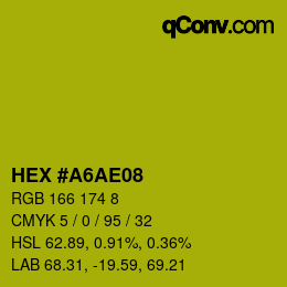 カラーコード: HEX #A6AE08 | qconv.com