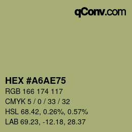 Farbcode: HEX #A6AE75 | qconv.com