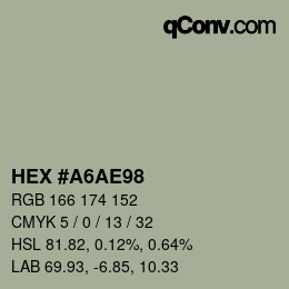 颜色代码: HEX #A6AE98 | qconv.com