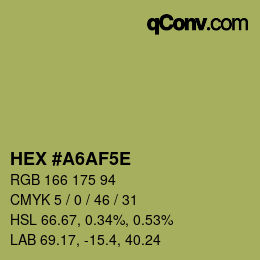 Código de color: HEX #A6AF5E | qconv.com