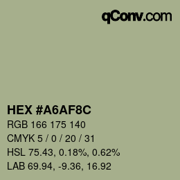 Color code: HEX #A6AF8C | qconv.com