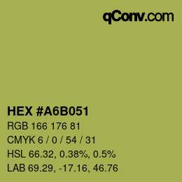 カラーコード: HEX #A6B051 | qconv.com