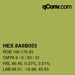 カラーコード: HEX #A6B053 | qconv.com
