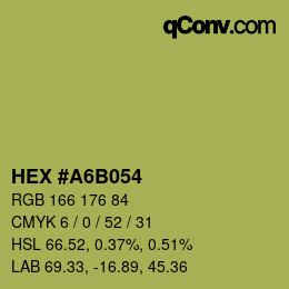 颜色代码: HEX #A6B054 | qconv.com