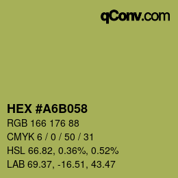 Color code: HEX #A6B058 | qconv.com