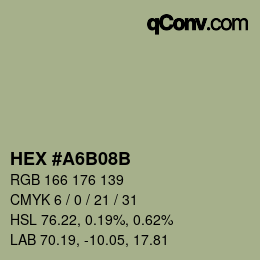 Color code: HEX #A6B08B | qconv.com